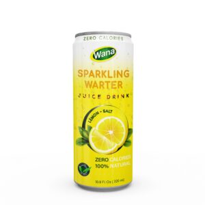 100% Natural Zero Calories Sparkling Juice Drink With Lemon Salt Flavor 320mL Canned
