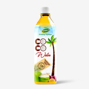 500ml PET Bottled Coconut Water with Passion Fruit Flavor