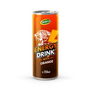 Private Label 250ml Canned Energy Drink with Orange Flavor