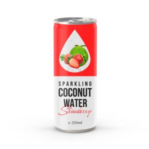 OEM Strawberry Carbonated Coconut Water in 250ml Canned