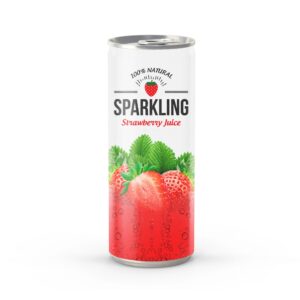Carbonated Strawberry Juice Drink in 250ml Canned