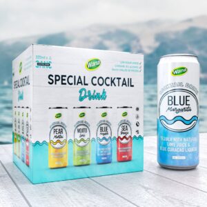 Low Calories Blue Margarita with Tequila & Lime Juice