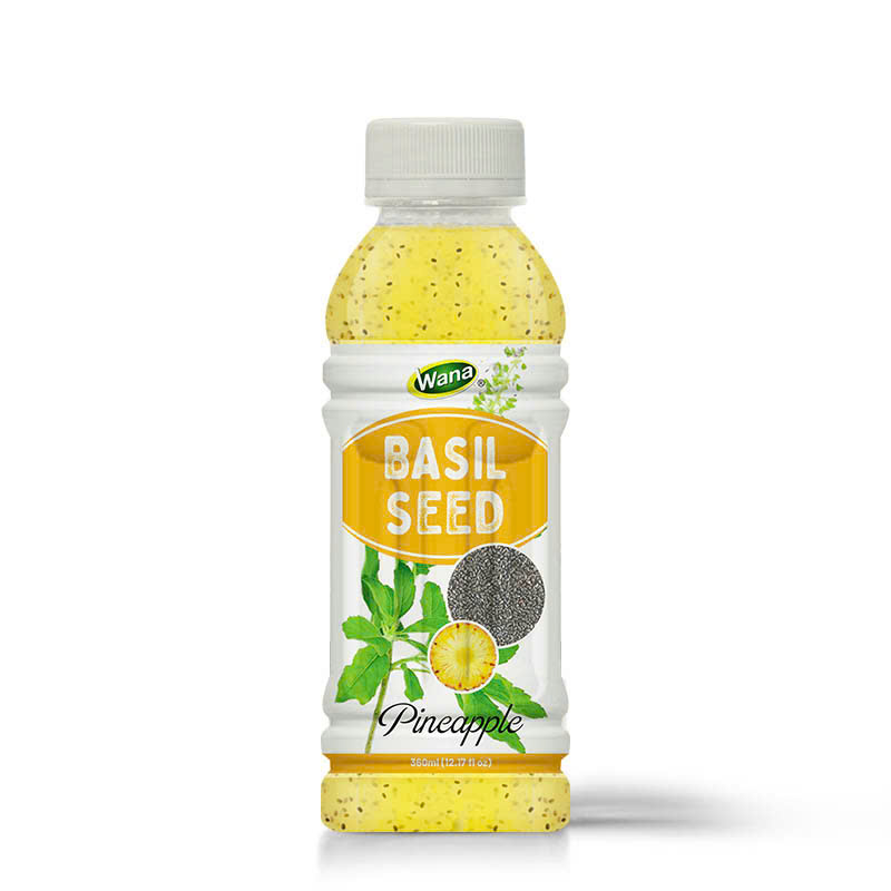Basil seeds drink with pineapple juice