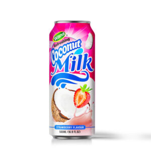 Coconut Milk Strawberry Flavor – 500ML Tropical Delight in a Can