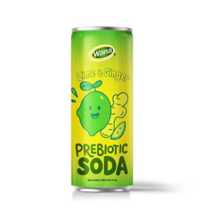 Private Label Lime & Ginger Prebiotic Soda - 250ML Canned