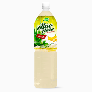 Aloe Vera Juice Drink with pulp banana flavor 1000ml PET bottle